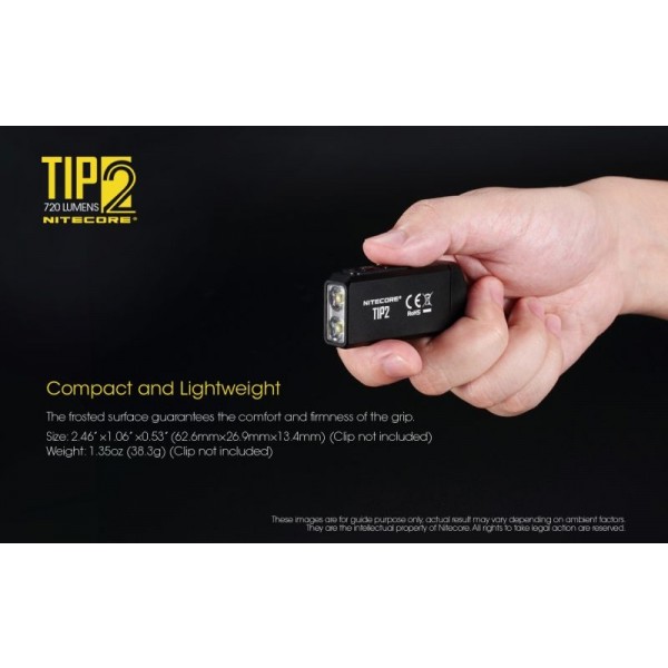 Nitecore TIP2, Lanternă, Reîncărcabilă USB, 720 Lumeni, 93 Metri