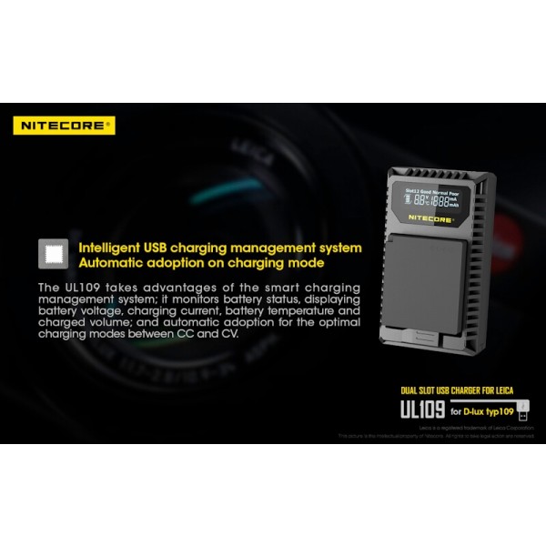 Nitecore UL109, Încărcător USB Pentru Camera Leica