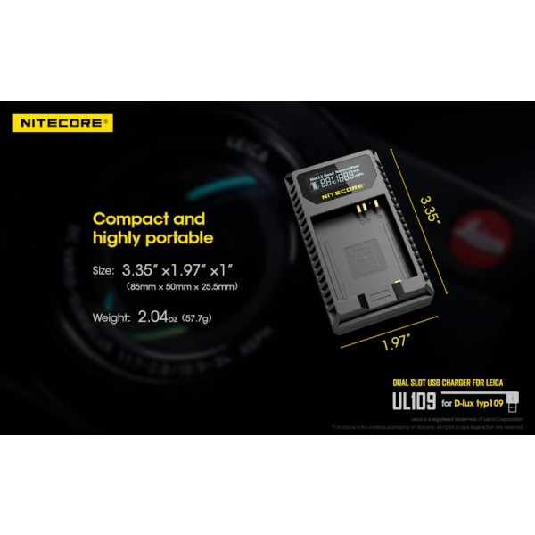 Nitecore UL109, Încărcător USB Pentru Camera Leica
