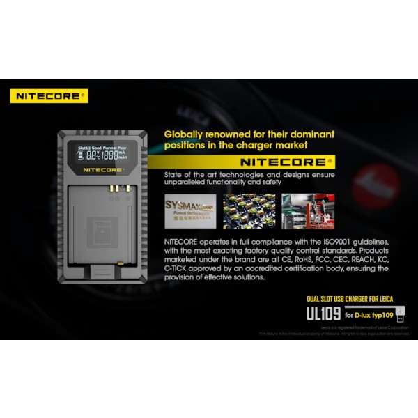 Nitecore UL109, Încărcător USB Pentru Camera Leica