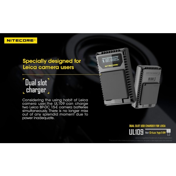 Nitecore UL109, Încărcător USB Pentru Camera Leica