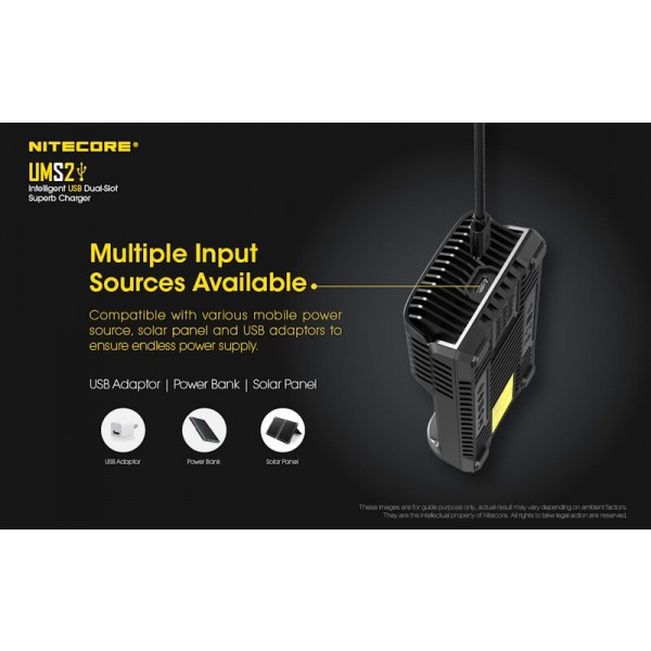 Nitecore UMS2, Incarcator USB