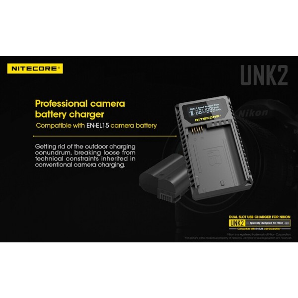 Nitecore UNK2, Încărcător USB Pentru Camera Nikon