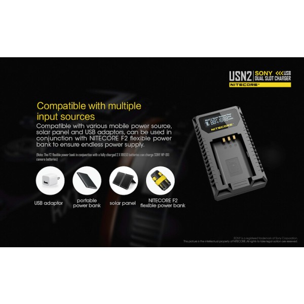 Nitecore USN2, Încărcător USB Acumulatori
