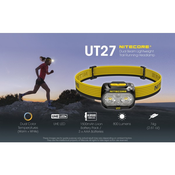 Nitecore UT27 UHE, Lanterna Frontala, Reincarcabila USB-C, 800 Lumeni, 168 Metri www.easylight.ro
