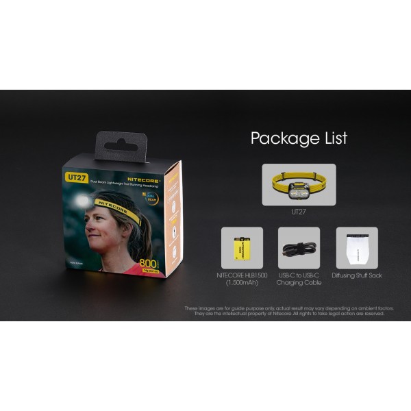 Nitecore UT27 UHE, Lanterna Frontala, Reincarcabila USB-C, 800 Lumeni, 168 Metri www.easylight.ro