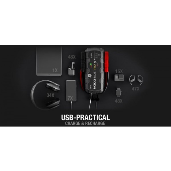 Noco GB150 BOOST PRO, Robot de pornire Jump Starter auto 12V Lithium 3000A, Powerbank și Lanternă