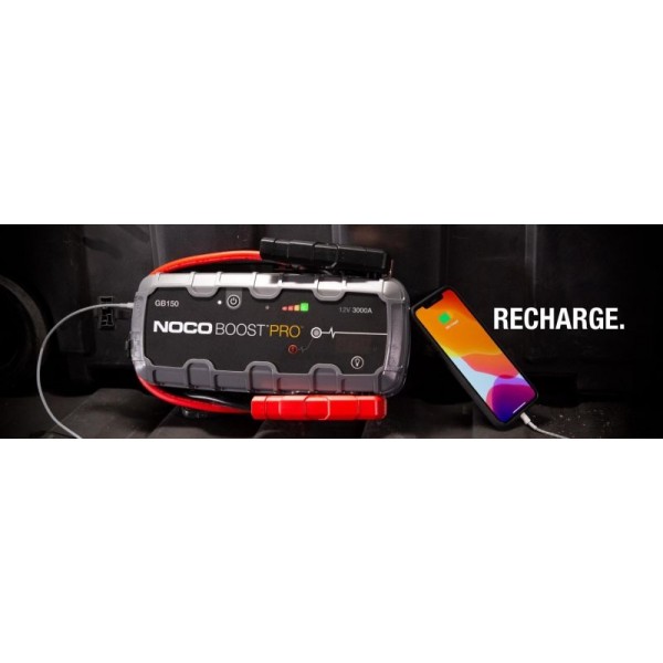 Noco GB150 BOOST PRO, Robot de pornire Jump Starter auto 12V Lithium 3000A, Powerbank și Lanternă