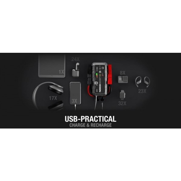 Noco GB70 BOOST HD, Robot de pornire Jump Starter auto 12V Lithium 2000A, Powerbank și Lanternă