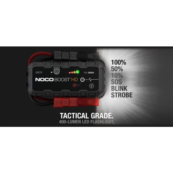 Noco GB70 BOOST HD, Robot de pornire Jump Starter auto 12V Lithium 2000A, Powerbank și Lanternă