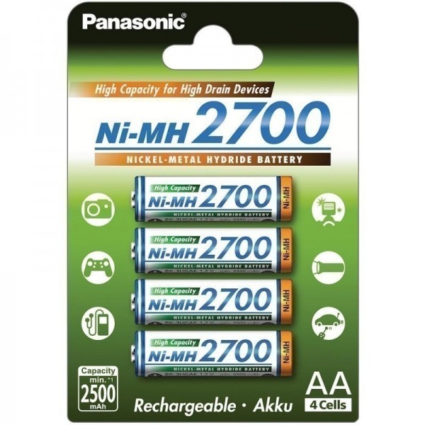 Panasonic BK-3HGAE/4BE, Acumulatori AA, 2700 mAh, NIMH, Blister 4