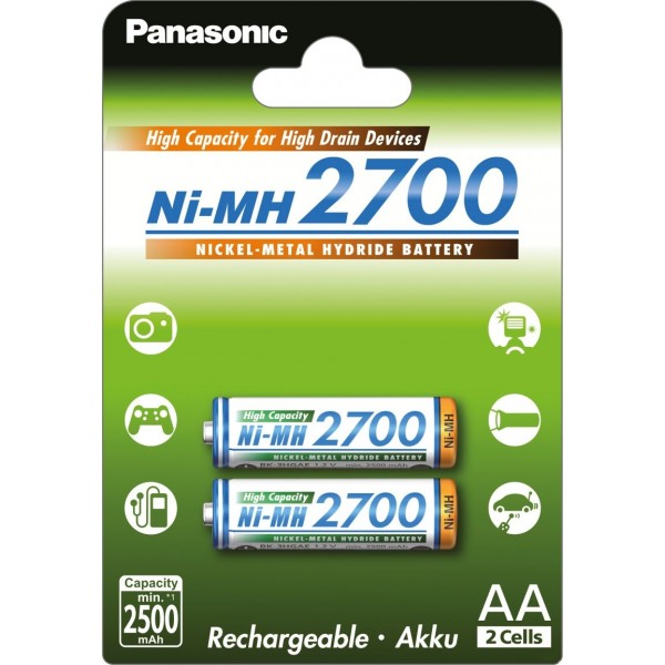 Panasonic BK-3HGAE/2BE, Acumulatori AA, 2700 mAh, NIMH, Blister 2