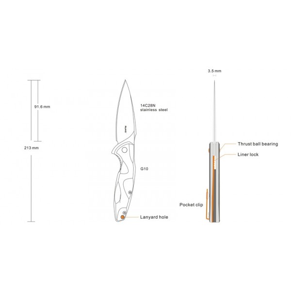 Ruike P105-Q, Cutit Briceag