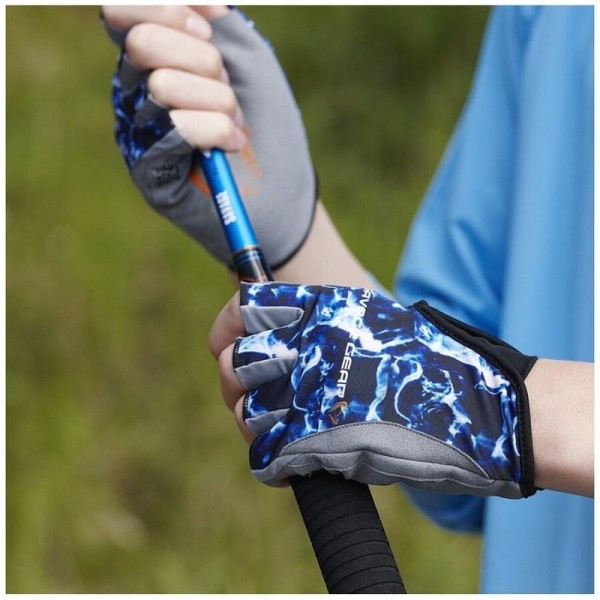 Savage Gear Sea Blue, Mănuși cu Degete Tăiate, Culoare Albastru, Mărime M
