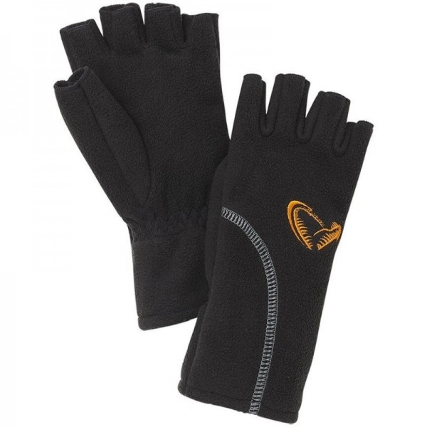 Savage Gear Wind Pro, Mănuși cu Degete Tăiate, Culoare Neagră, Mărime M