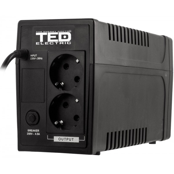 TED Electric Line Interactive, UPS cu stabilizator, 700VA, 2 Iesiri Schuko