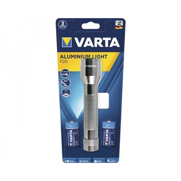 Varta 16628 Aluminium Light F20, Lanternă 55 Lumeni, 32 Metri