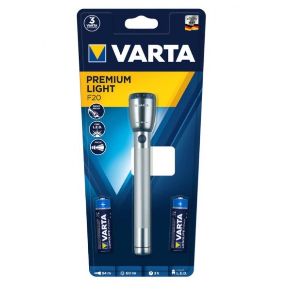 Varta 17635 Premium Light F20, Lanternă Profesională, 60 Lumeni, 94 Metri