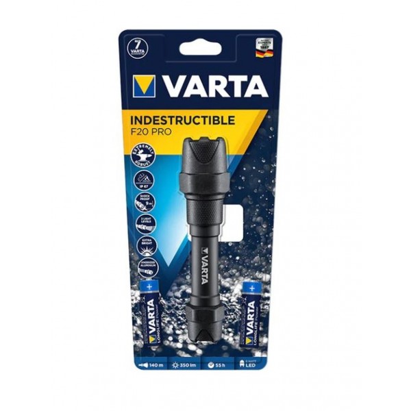 Varta 18711 Indestructible F20 Pro, Lanternă, 350 lumeni, 140 Metri