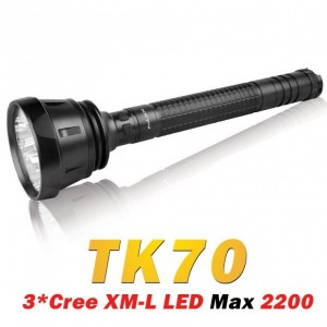 Cree LED, prin tehnologia XM-L, furnizeaza modelului Fenix TK70 o putere maxima de 2.200 lumeni.